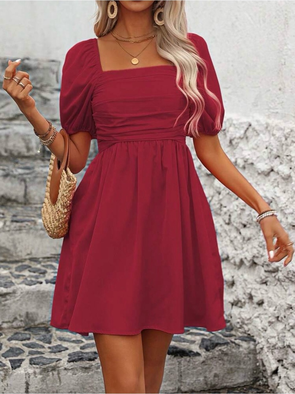 SHEIN Size Medium 6 Red Dressy Dress